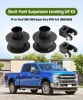 Ford F250 F350 Super Duty 4WD 2005-2023 2.5 Inch Front Leveling Kit With Steel Coil Spring Lift Spacers And Shock Mount Extenders
