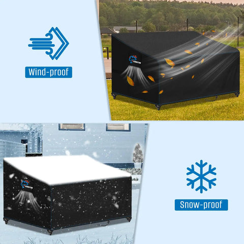 Heavy Duty 500D Oxford Waterproof Patio Loveseat Cover For 2 Seat Sofa 51W 27D 35H protecting from wind and snow outdoors