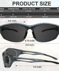 12 Pack Safety Glasses For Men And Women With UV400 Dark Grey Lenses And Frame, ANSI Z87.1 Plus Certified Wrap Around Goggles size chart
