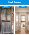 Before and after of door using Bifold Door Hardware Repair Kit, 2 Pack For Bi Fold Sliding Closet Doors Replacement Parts.