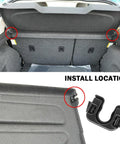 Heavy Duty Car Parcel Shelf Clip For Focus And Fiesta, Keeps Your Luggage Snug And Secure shown in trunk installation