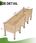 7x2 Ft Raised Garden Bed With 16 Inch Depth And Legs, Drainage Holes, elevated wood planter box dimensions