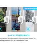 Beast Mode 4MP Outdoor WiFi PTZ Security Camera with 350 Pan and 90 Tilt plus 4X Zoom showcasing IP66 weatherproof design.