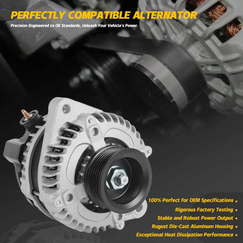 Honda Accord 3.5L V6 Alternator Replacement Compatible With 2008 2009 2010 2011 2012 Fits Crosstour 2010 OE 31100 R70 A01