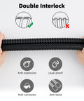 Hands holding all metal shower hose 90 inch stainless steel extra long replacement no twist flexible bathroom handheld shower hose extension with brass insert and nut oil rubbed bronze finish