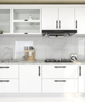 Kitchen cabinets with Matte Black Cabinet Pulls 30 Pack Stainless Steel 3 Inch Center To Center Drawer Handles installed for durability.
