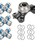 Greaseable Beefy Heavy Duty Double Cardan Joint Kit 1310 Series 5 153X, includes U-Joint Pack and 211355X CV Socket Yoke for Jeep.