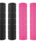2 Pairs Mushroom Bicycle Handlebar Grips For BMX MTB Road And Mountain Bikes Soft Rubber Comfort 120Mm Length Fits 22Mm Bars Black And Pink