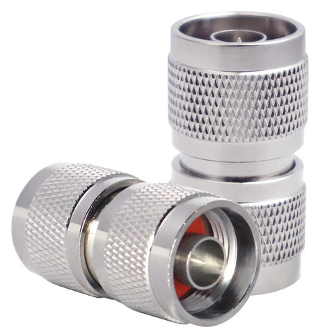 2-Pack N-Type Male To Male RF Connectors For Coax Cables, 50 Ohm Straight Adapters With PTFE Insulation, VSWR Up To 1.2 At 6 GHz