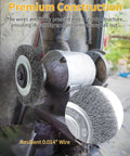 4 Pack 6 Inch Fine Crimped Wire Wheel For Bench Grinder With One Half Inch And Five Eighth Inch Arbor Beefy Wire Brush