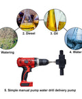 Electric Drill Powered Water Transfer Pump Kit for Quick Fluid Transfer of Water Oil Diesel Portable Self Priming Pump