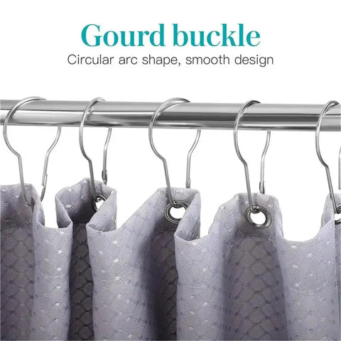 150 Pcs No Fuss Gourd Shaped Shower Curtain Hooks Rustproof Glide Roller Hanging Rings For Bathroom Rod Durable Easy Slide Curtain Buckles For Home Bedroom Living Room