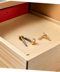 Brass Small Jewelry Box Hinges Concealed Hidden Cylindrical Barrel Hinges for Cabinets with wood box interior view