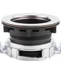 EZ Mount Garbage Disposal Sink Flange Kit With Twist And Lock Installation, visible metal flange and black plastic gasket