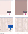 Professional Rubber Wood Graining Roller For Achieving A True Knockout Wood Grain Look On Drywalls And Hard Surfaces With A Comfy Non Slip Handle For No Sweat Diy Renovation And Instant Style Upgrade, demonstrating usage steps.