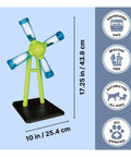 Windmill Strategy Dog Puzzle Toy For Beginners Level 1 Treat Puzzle with dimensions and features shown