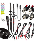 Complete Oscilloscope Probe Kit With 100MHz Bandwidth Switchable 10 To 1 And 1 To 1 Probes BNC To Minigrabber Set Fully Shielded