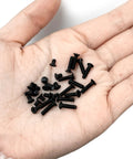 400 Piece Mini Flathead Phillips Screw Kit With 15 Sizes M1.7 To M3 Steel Zinc Coated For Electronics Eyeglasses Watches And Precision DIY Projects Ideal For Repairs And Small Hardware Fixes shown in a hand