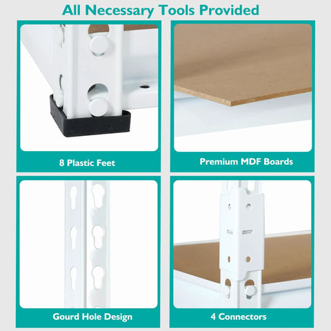 White 5 Tier Metal Storage Shelves 31.5 By 15.75 By 72 Inches Adjustable Utility Rack For Garage Kitchen Heavy Duty Steel Construction Effortless Home Organization That Handles All The Daily Grind