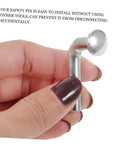Dang Solid Heavy Duty Pallet Rack J Bolt Safety Pins 100 Pack shown in hand, iron safety pin for easy installation and secure locking.