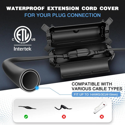 Three Pack Outdoor Extension Cord Safety Cover With Waterproof Seal And Weatherproof Electrical Box