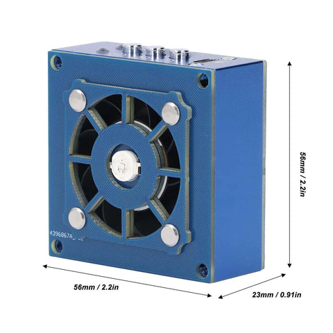 Cordless Solder Fume Extractor With Cooling Fan And Built-In Lamp, 10,000 RPM Welding Smoke Purifier, compact blue design with dimensions