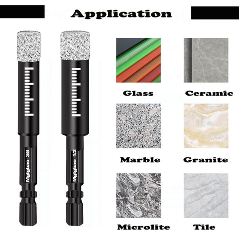 Mgtgbao 10pc dry diamond drill bit set with hex shank and diamond-coated tips for hard materials.