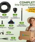 Fifty Foot Drip Irrigation Kit With 360 Degree Adjustable Brass Misting Nozzles And 1 Quarter Inch Tubing garden watering system