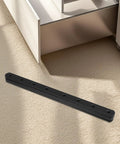 Flat Corner Braces 6 Pack Black Stainless Steel Table Leg Brackets for Furniture Repair and Shelf Support on carpet