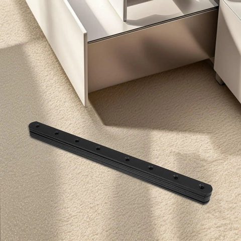 Flat Corner Braces 6 Pack Black Stainless Steel Table Leg Brackets for Furniture Repair and Shelf Support on carpet