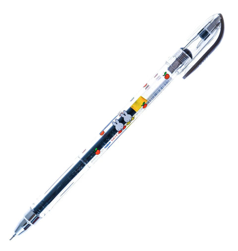 Miffy Bunny Gel Ink Rollerball Pens 0.5mm Smooth Smear-Proof Write with Contoured Grip featuring clear barrel and cute design