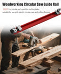 Adjustable Aluminum Circular Saw Guide Rail For Precision Woodworking, Durable Base Guide Fits 12 Inch Saws