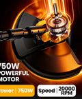 750W motor of Cordless String Trimmer With Wheels, 14-Inch Cut, Dual 21V 3.0Ah Batteries, 750W Electric Weed Eater for Lawn and Yard Cleanup