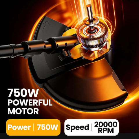 750W motor of Cordless String Trimmer With Wheels, 14-Inch Cut, Dual 21V 3.0Ah Batteries, 750W Electric Weed Eater for Lawn and Yard Cleanup