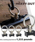 12 Pack L Track Tie Down O Rings Kit 1.5 Inch Stainless Ring 4000 Lbs Capacity L Type Track Fittings in use on wood surface