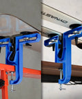 Heavy Duty Ski And Snowboard Vise With Suction Cup For Tuning And Waxing, All Metal Aluminum 2 Piece Design installed on table