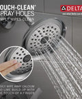 Woodhurst 14 Series Shower Faucet Trim Kit With Chrome Shower Head And Handle Set, valve trim, touch-clean spray holes
