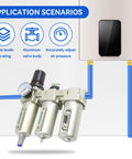 Heavy Duty One Half Inch NPT Three Stage Air Dryer With Auto Drain Water Separator For Air Compressors Pro Grade Filter System
