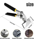 Heavy Duty 3 Inch Sheet Metal Bending Pliers One Piece Alloy Steel Nickel Plated Hand Seamer With Ergonomic Handle And Straight Jaw