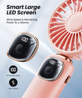 3 In 1 Portable Personal Fan With 4000mAh Battery And LED Display showing speed and power details in close-up