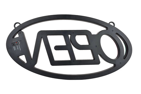 Back view of Ultra Bright LED Neon Open Sign 24x12 Inches With Remote Control, showing mounting hooks and electrical components.