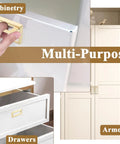 Four Pack 4.4 Inch Gold Flush Ring Pull Handles With Screws Square Hidden Recessed Pull For Cabinets Dressers Closets Drawers