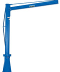 Straight Up Mobile Jib Crane With 1000 Lb Load Capacity And 8 Ft Swing Reach, blue industrial crane for effortless material handling.