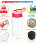 Six Pack 12 Oz Sublimation Tumbler Blanks For DIY Heat Press Crafting showing straw, handle, stainless steel, and shrink wrap.
