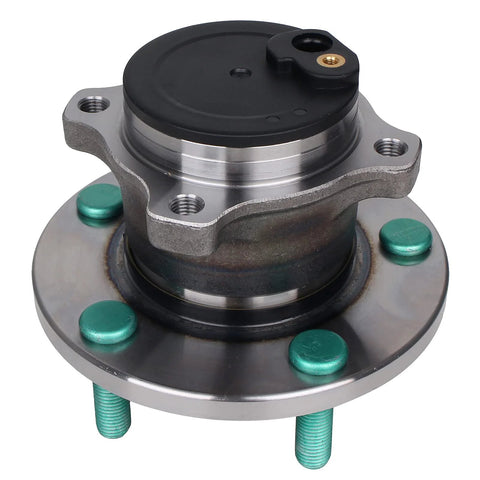 Front view of Pair Rear 512347 Wheel Hub Bearing Assembly For Mazda 3 2004 To 2013, 5 lug model with ABS and bolt-on design
