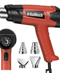 Kickin 1500W Heat Gun Workhorse With Smooth Variable Dial And Dual Airflow Reaching Up To 1200 Fahrenheit featuring four nozzles.