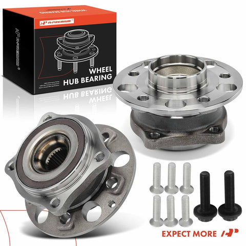 Two Pack Front Wheel Bearing And Hub Assembly For Volkswagen Golf And Audi A3 Series Including GTI R E Golf Alltrack SportWagen Eos Rabbit And Golf City Models 2006 2014 2017 2021 with box and bolts