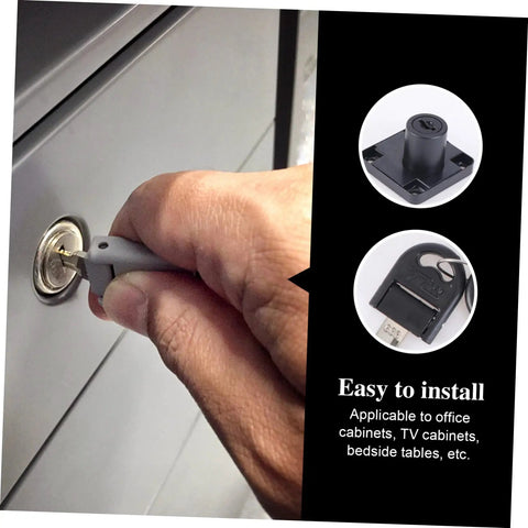 Premium Zinc Alloy File Cabinet Lock Replacement Cam Key Set For Locking Desk Drawers Office Files And Storage Boxes With Two Keys in use.
