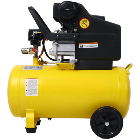 LuckyNote 3.5HP 10 Gallon Horizontal Air Compressor Ultra Quiet Oil-Lubricated Portable With Built-In Wheels Adjustable Pressure Gauge Auto Shutoff For Painting Nailing And Inflation Tasks
