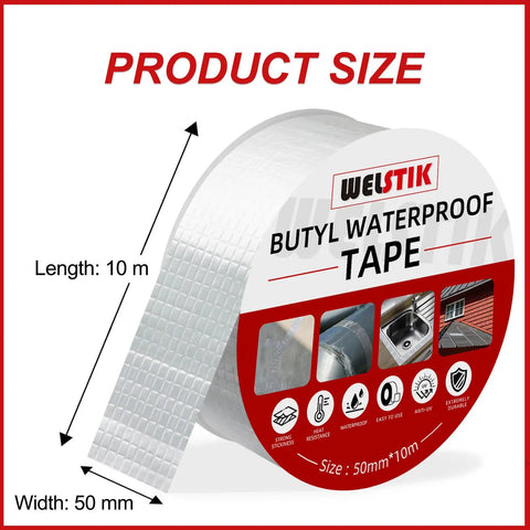 Aluminum Foil Butyl Tape Waterproof Silver Tape For Roof Leak Repair RV Window Glass Silicone EPDM Patching And Pipe Sealing